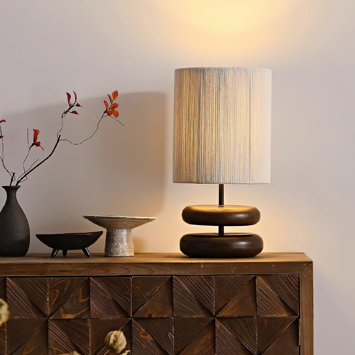 Morgan lámpara de mesa minimalista de madera