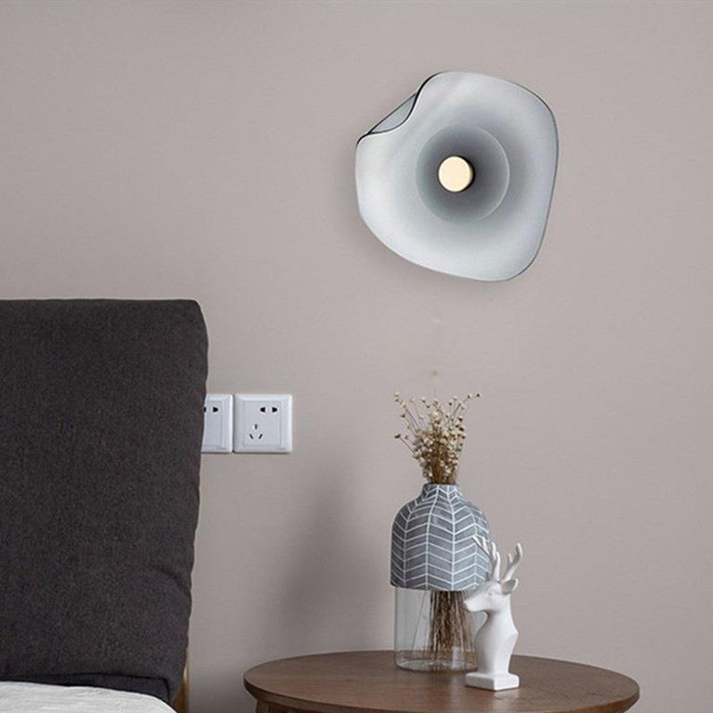 Arisha Diseño Flor Metal/Vidrio Aplique de Pared Gris/Azul