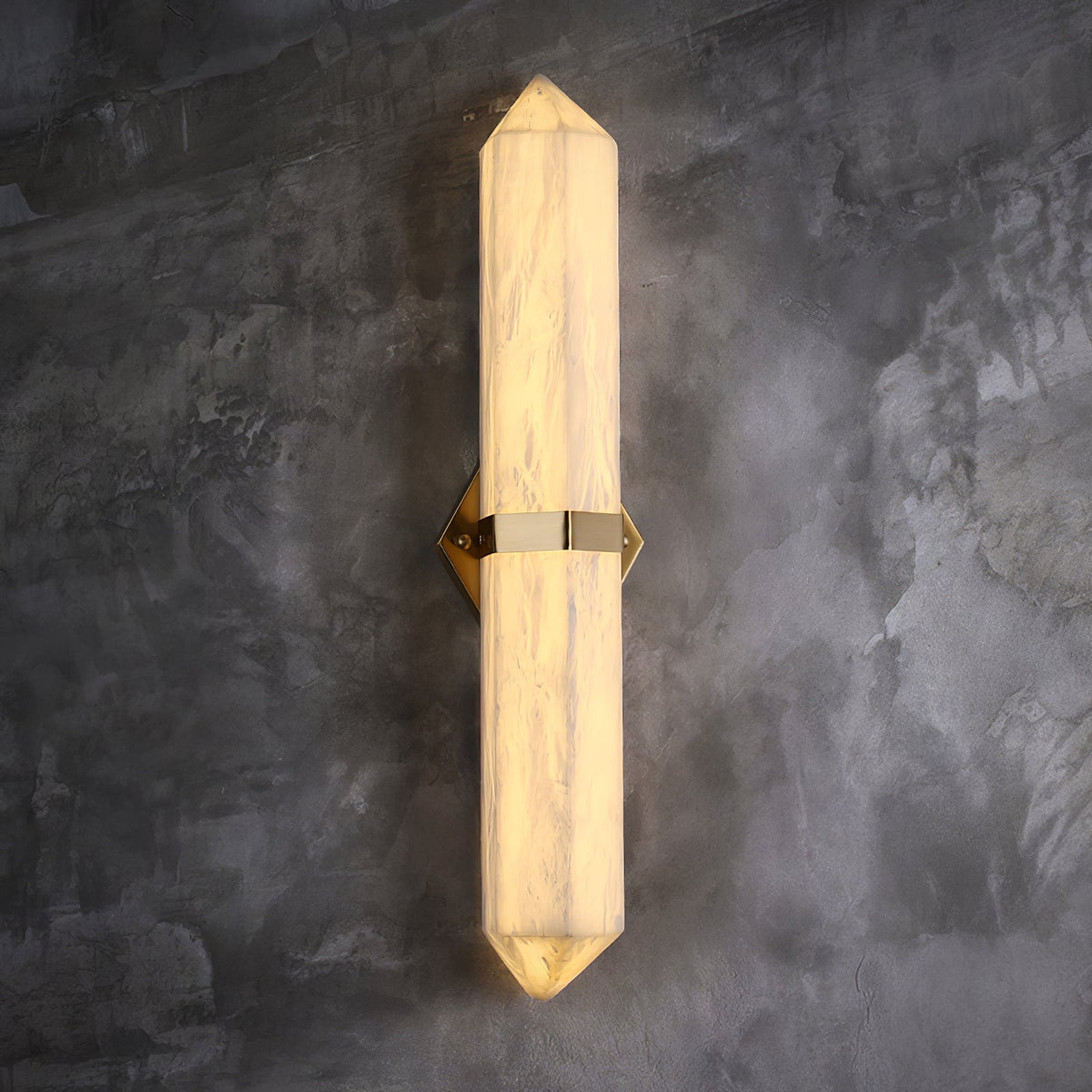 Albiaya aplique de pared de alabastro con latón para dormitorio