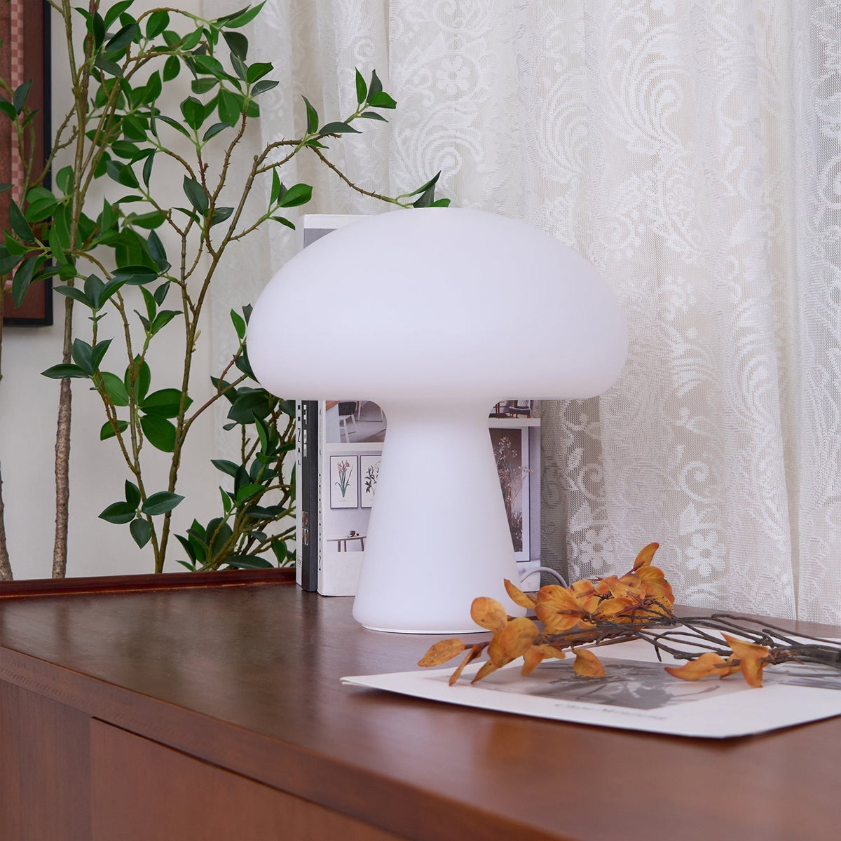 Ombra lámpara de mesa con vidrio whimsical