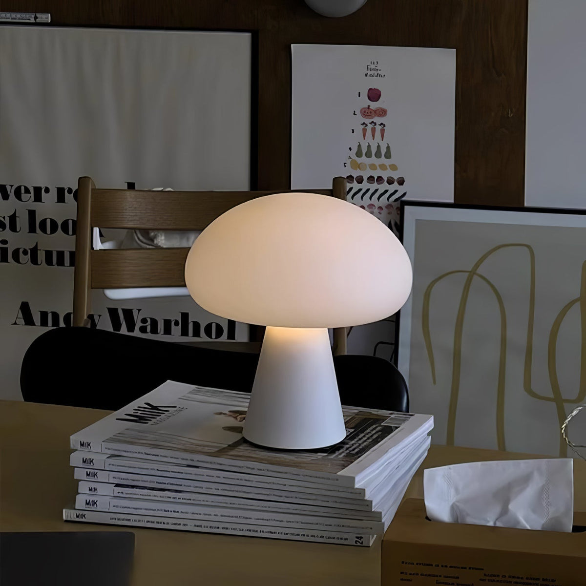Ombra lámpara de mesa con vidrio whimsical