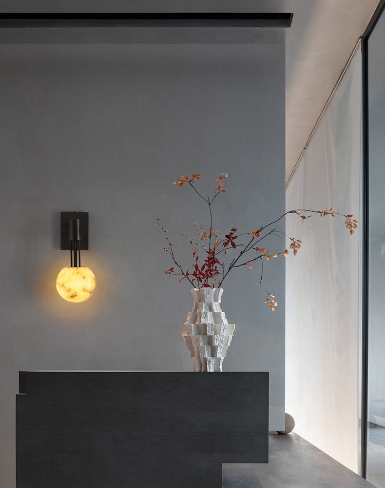Rykde aplique de pared con globo de alabastro
