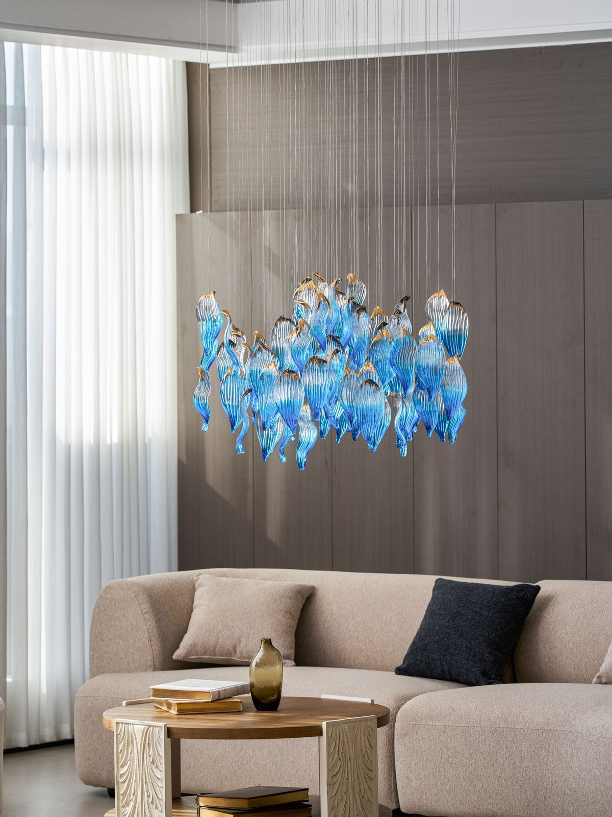 Asteria onda Blown vidrio lámpara de araña Personalizable