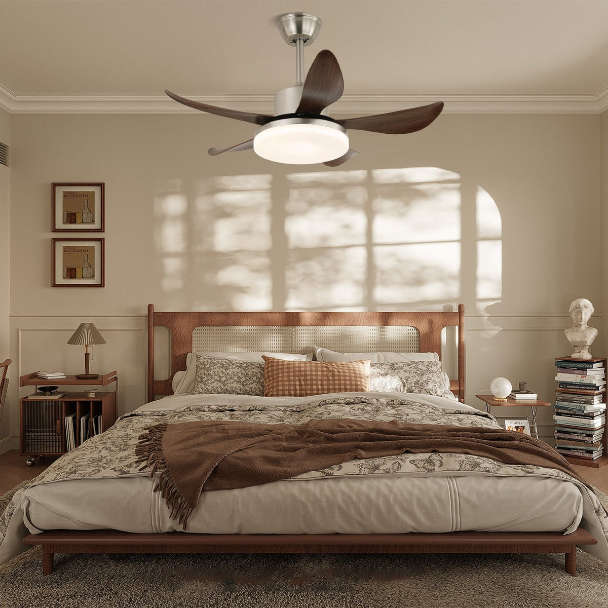 Nerra ventilador de techo con luz moderno de madera