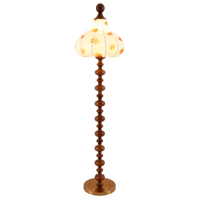 Qrathen lámpara de pie de madera y tejido