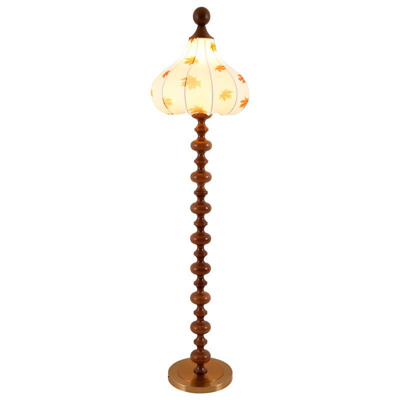 Qrathen lámpara de pie de madera y tejido