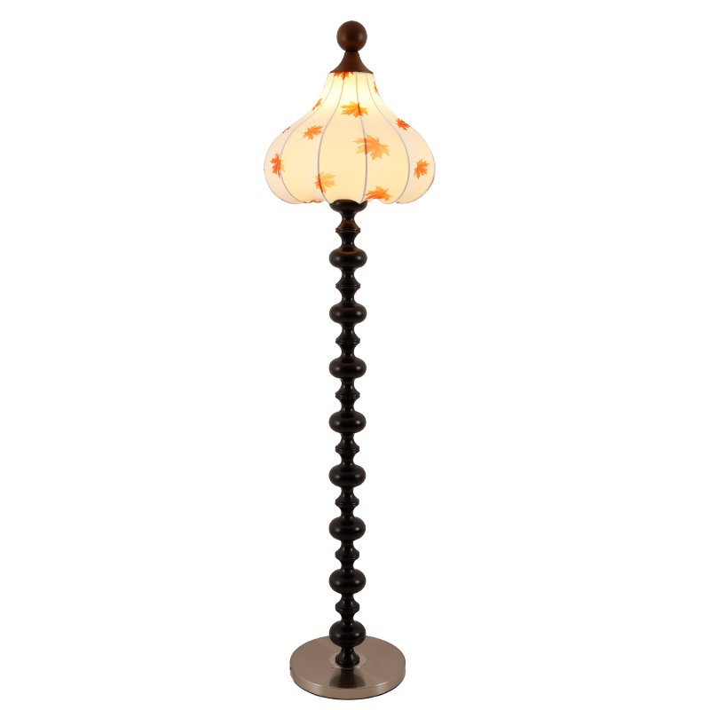Qrathen lámpara de pie de madera y tejido