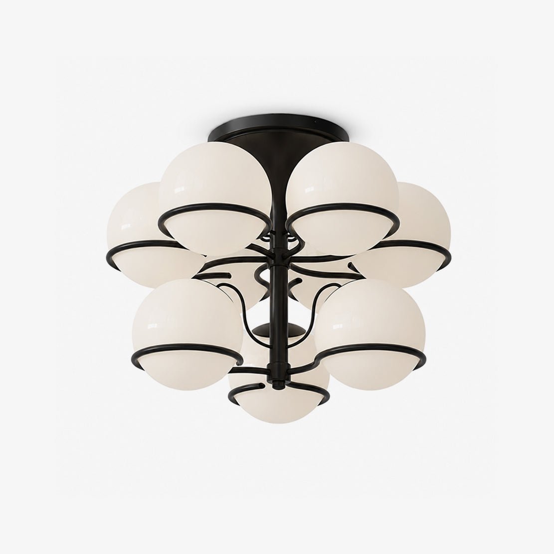 Lámpara de araña Opal vidrio globo Semiflush