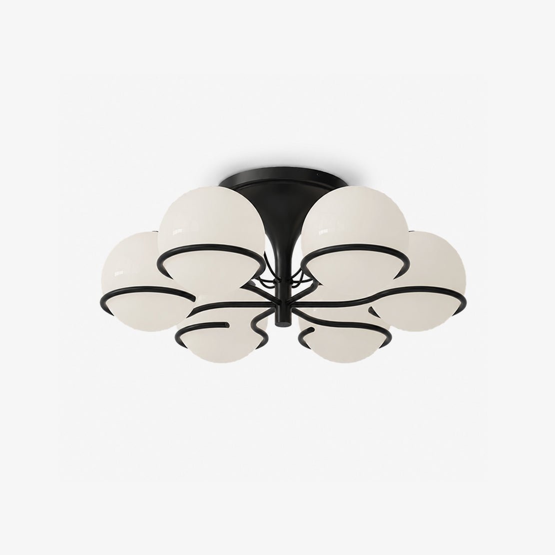 Lámpara de araña Opal vidrio globo Semiflush