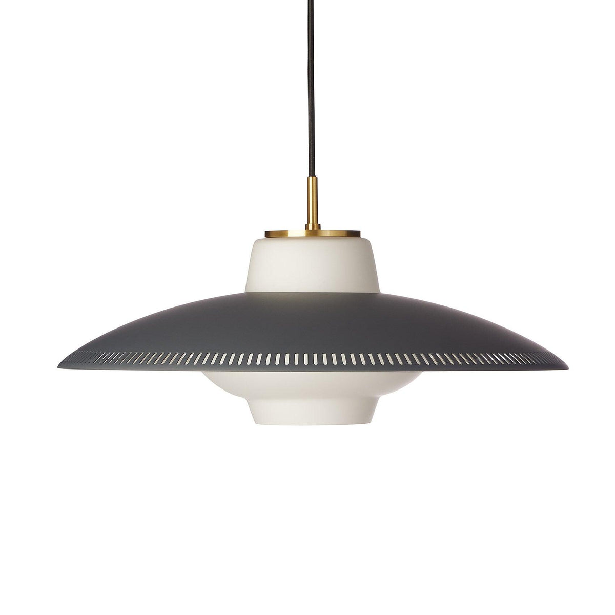 Evelo lámpara colgante de vidrio opalino con pantalla ancha clásica