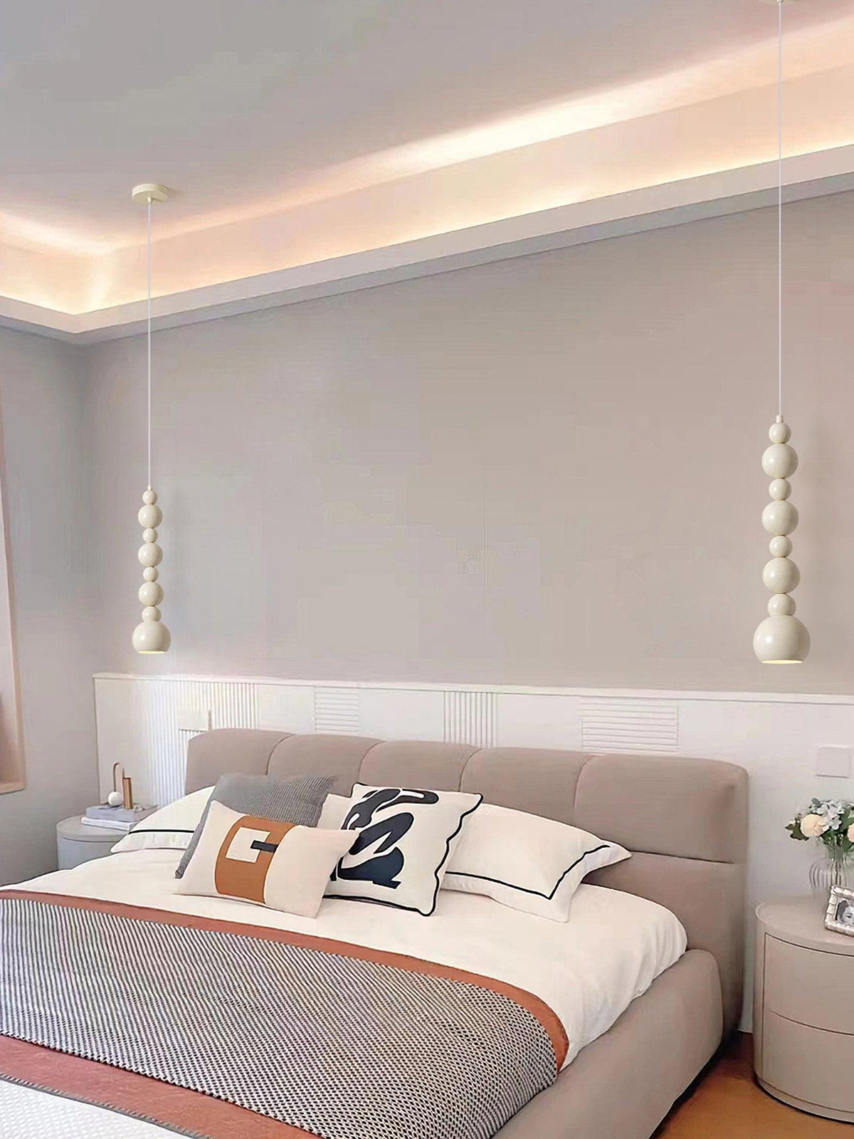 Solena Lámparas Colgantes Beige Artístico