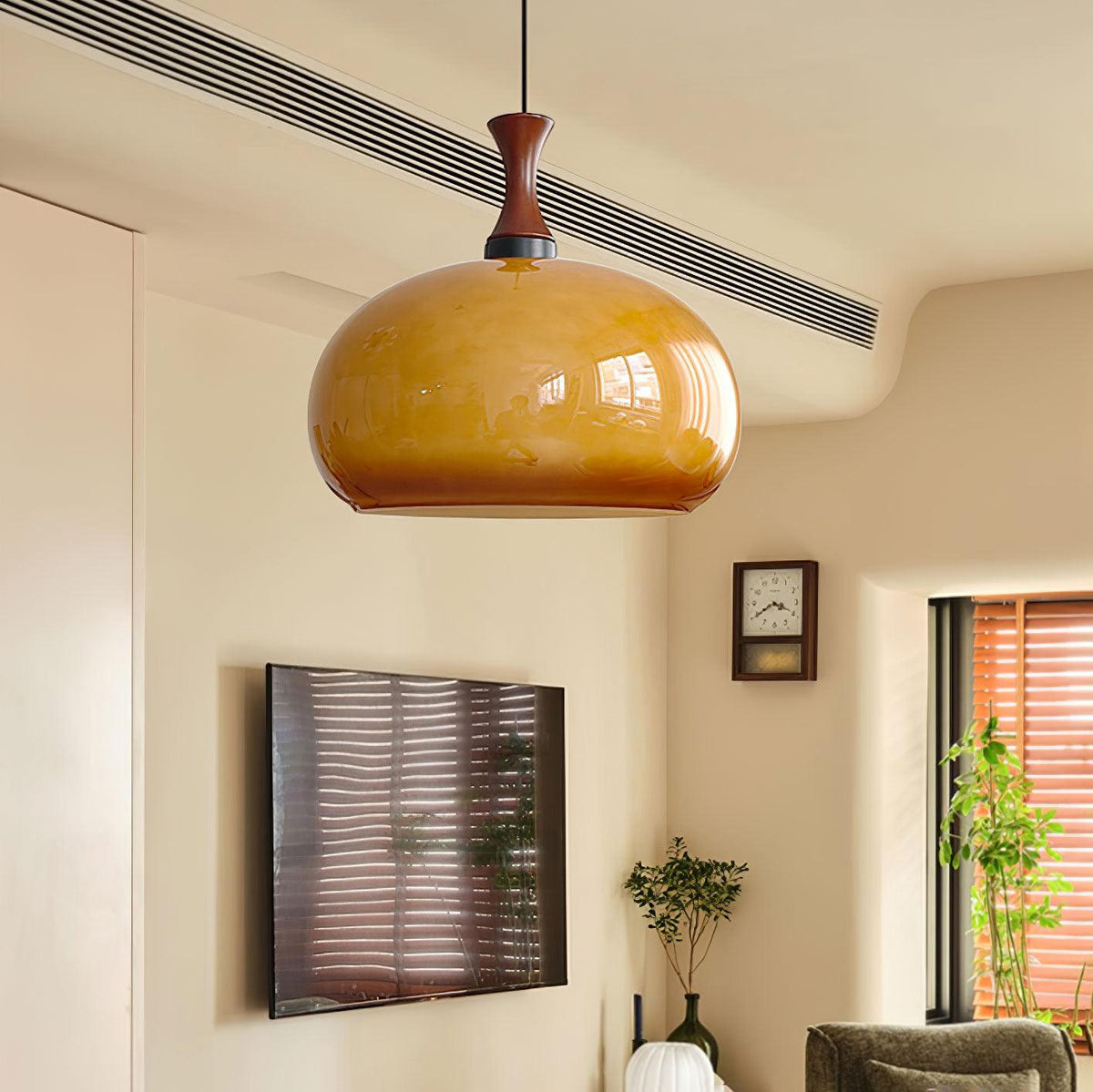 Gyls lámpara colgante moderna minimalista de madera y vidrio