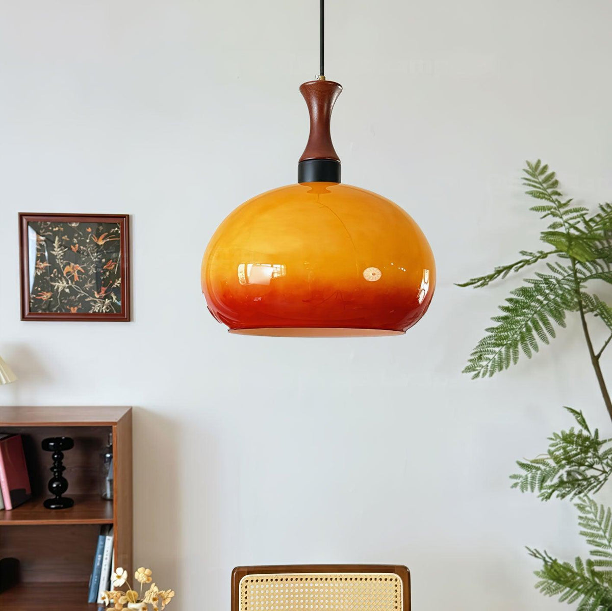 Gyls lámpara colgante moderna minimalista de madera y vidrio