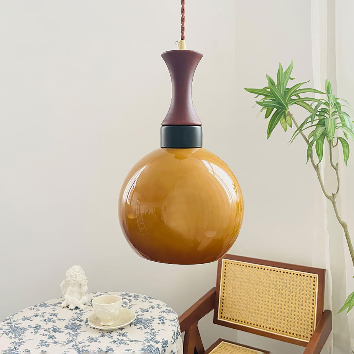 Gyls lámpara colgante moderna minimalista de madera y vidrio