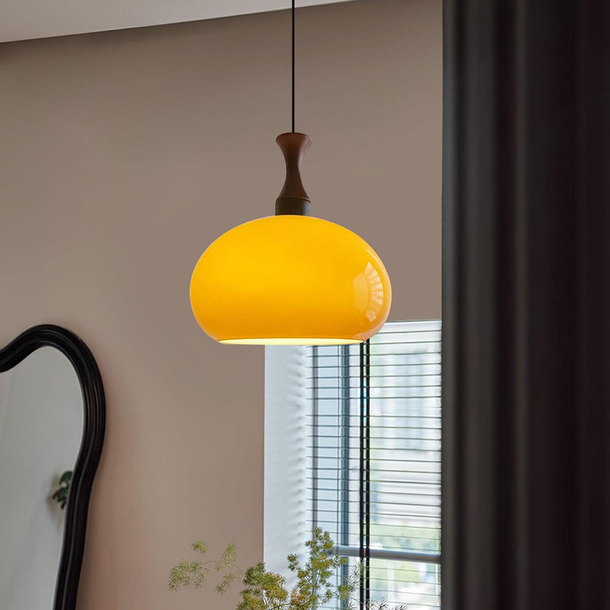 Gyls lámpara colgante moderna minimalista de madera y vidrio