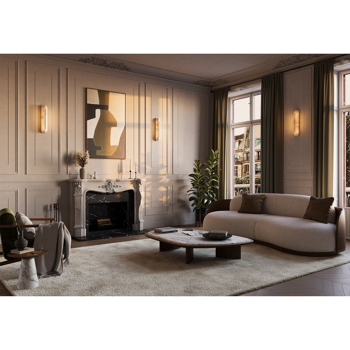Armaryra aplique de pared Oblong alabastro