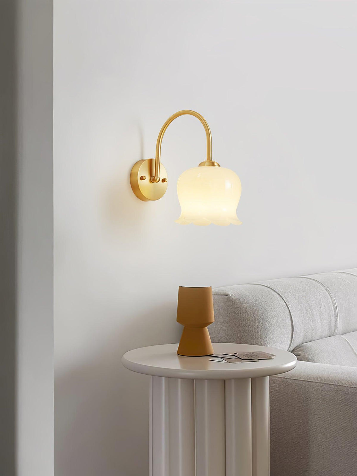 Avcarora aplique de pared Premium nórdico de latón y vidrio