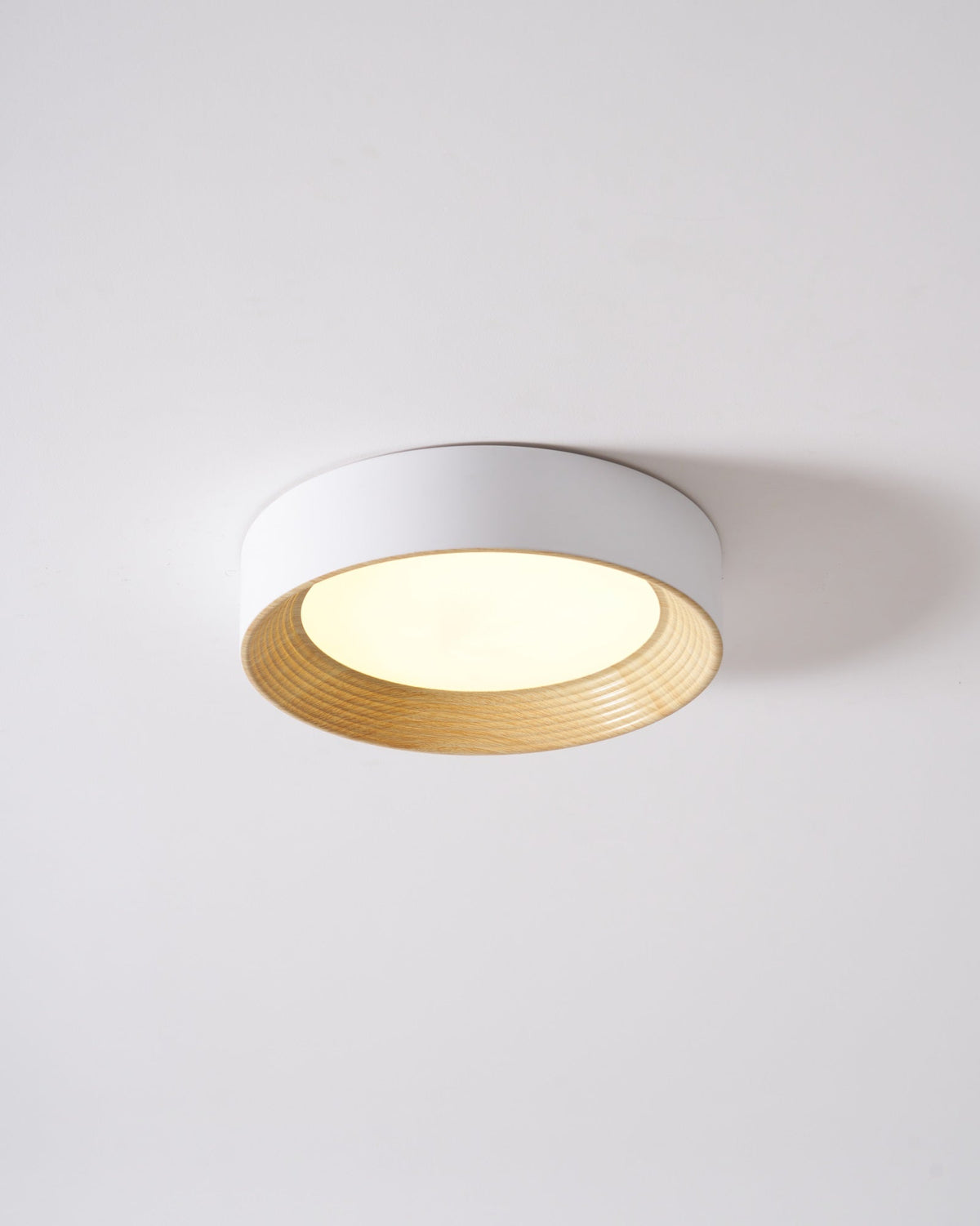 Elvirelle lámpara de techo anillo de madera minimalista regulable