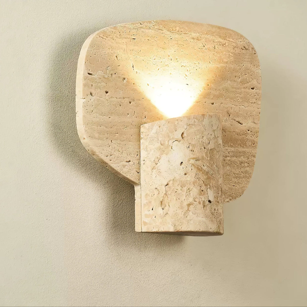 Bryke aplique de pared en travertino con cilindro