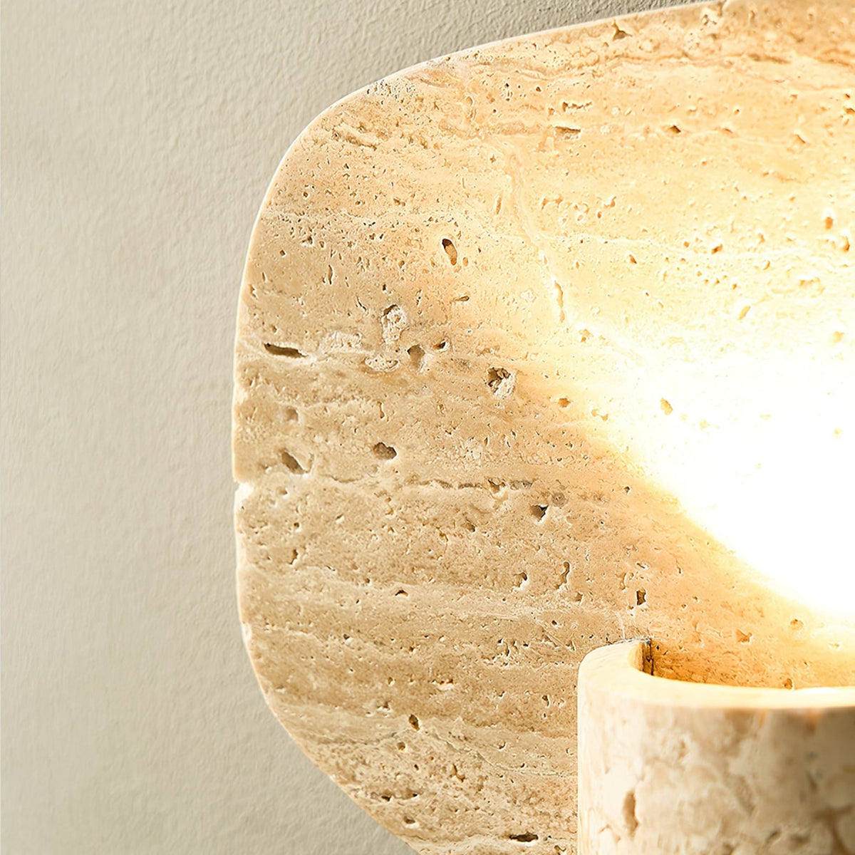 Bryke aplique de pared en travertino con cilindro