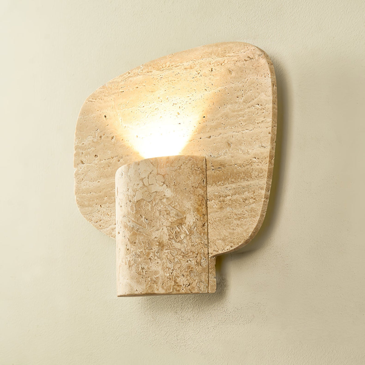 Bryke aplique de pared en travertino con cilindro