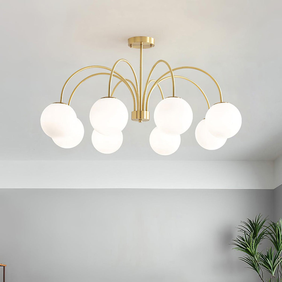 Solalissa lámpara de araña Orillia Globo moderna de latón