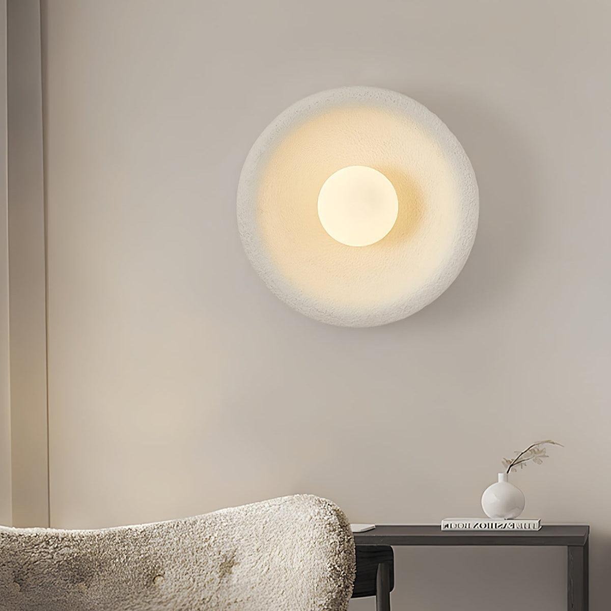 Evvinora aplique de pared moderno minimalista con halo de vidrio
