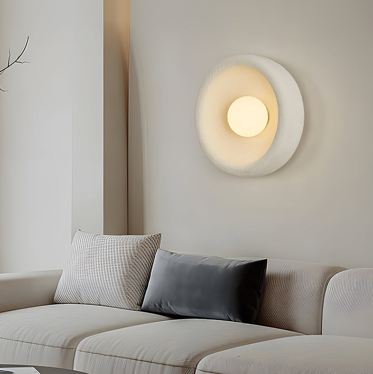 Evvinora aplique de pared moderno minimalista con halo de vidrio