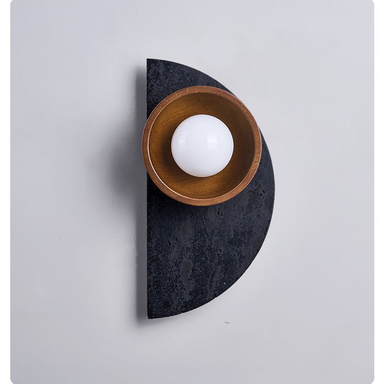 Luca aplique de pared artístico de madera y travertino