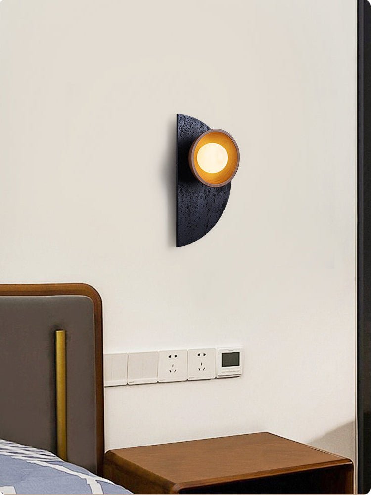 Luca aplique de pared artístico de madera y travertino