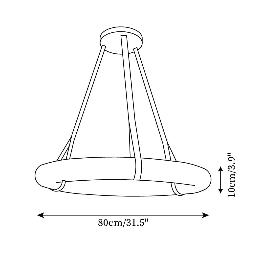 Oslo lámpara colgante de anillo de alabastro con correas estilo escandinavo