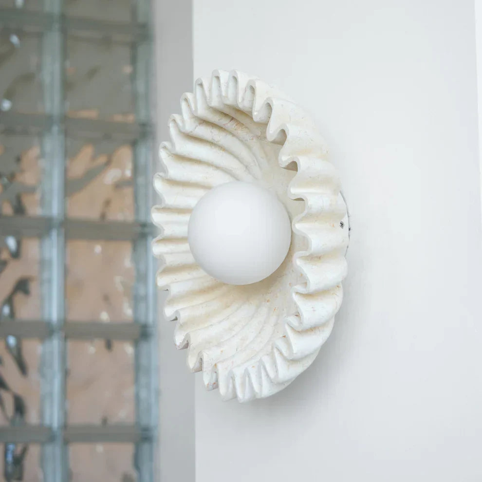 Skyler Unusual Round Marble Glass Wall Lamp