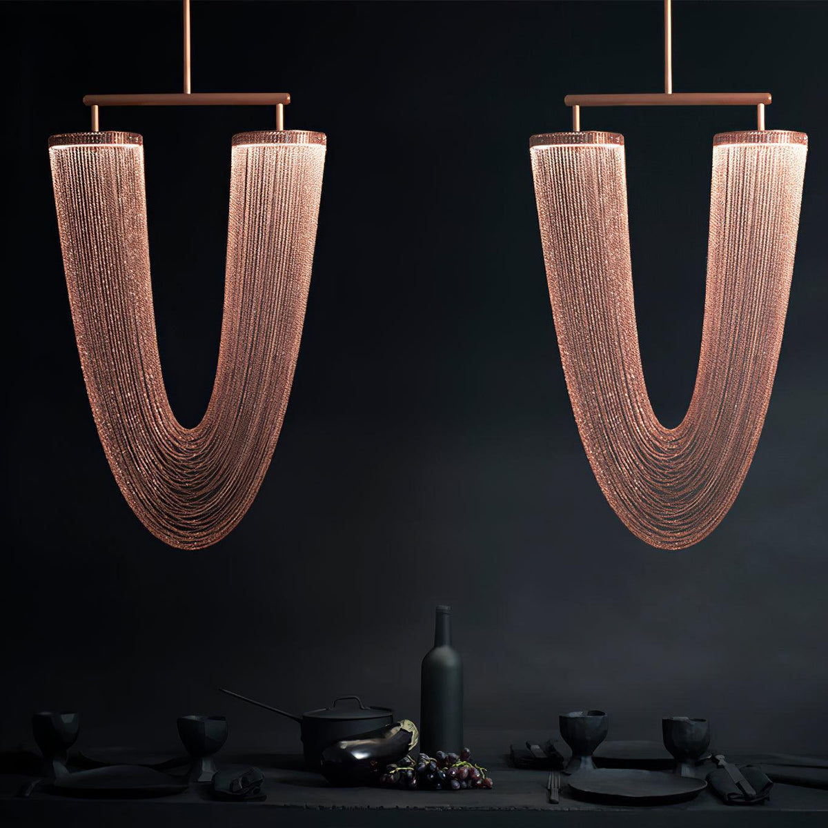 Apsht lámpara colgante de cadena de cobre escultórica moderna