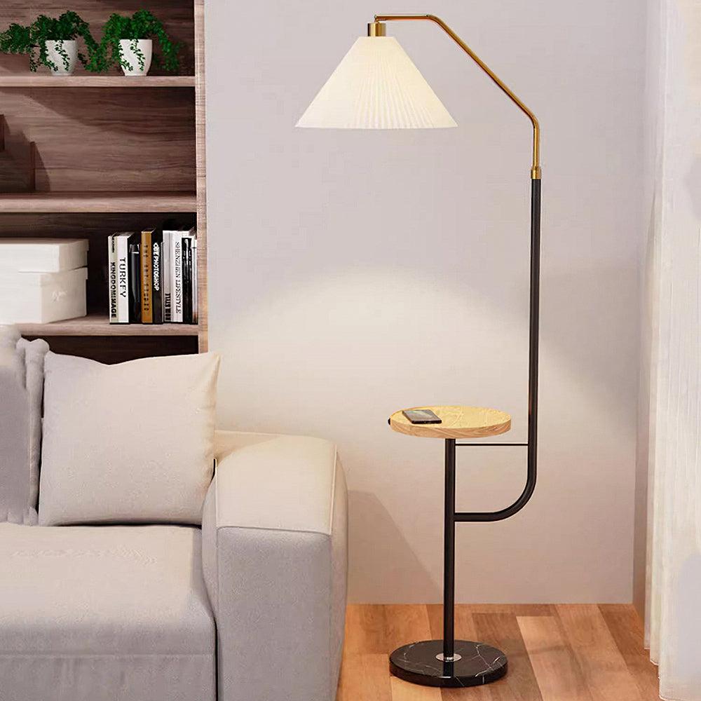 Nexc lámpara de pie de madera y mármol