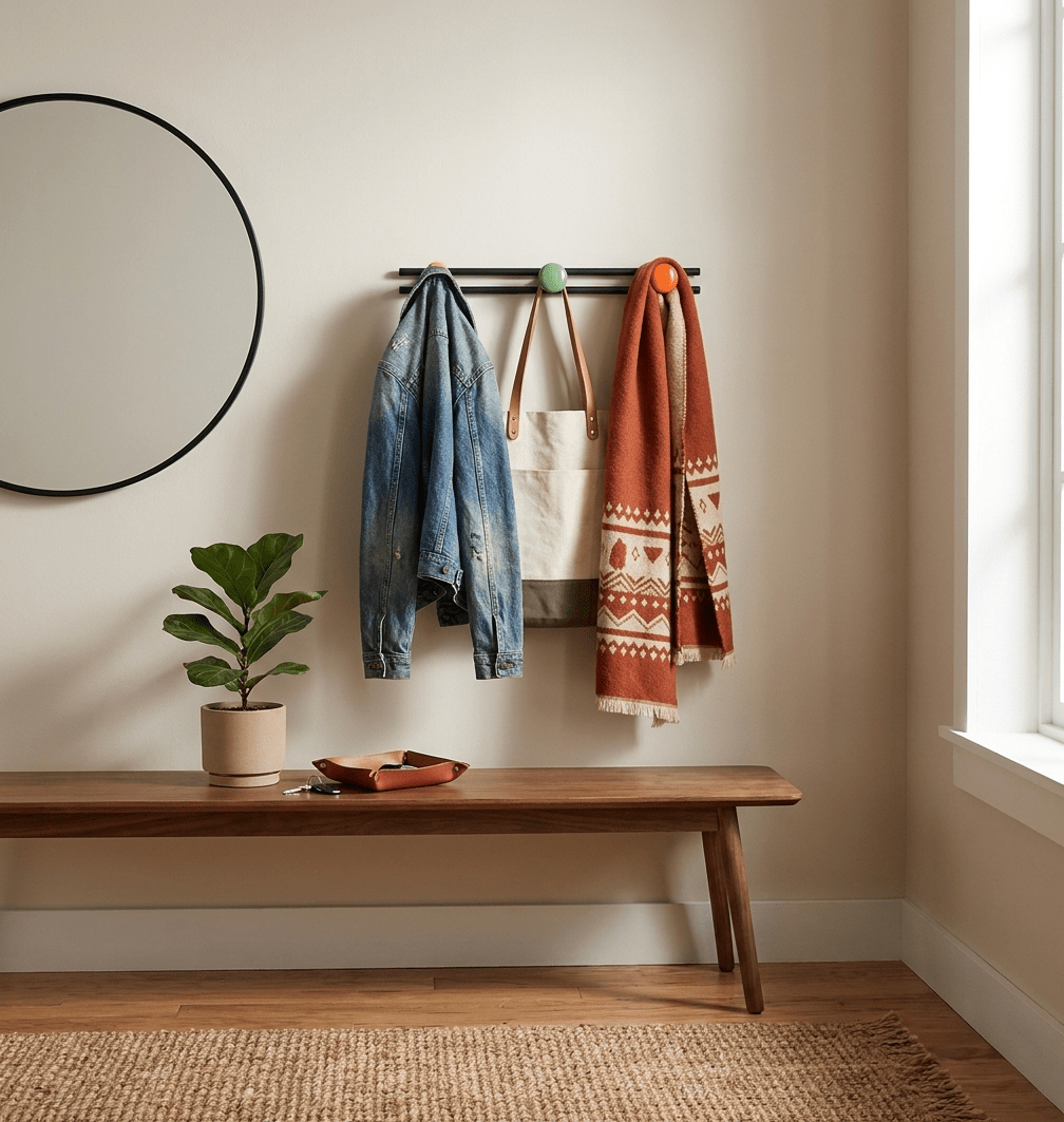 Pallini Perchero de pared con pomos de cerámica