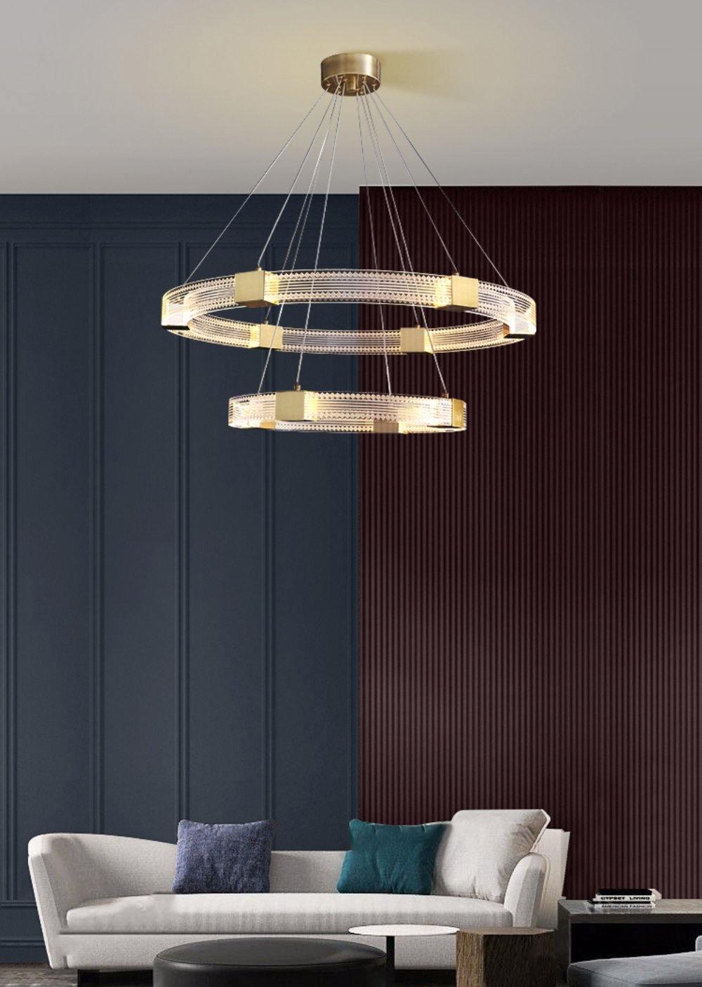 Eurdora lámpara de araña moderna minimalista anillo LED