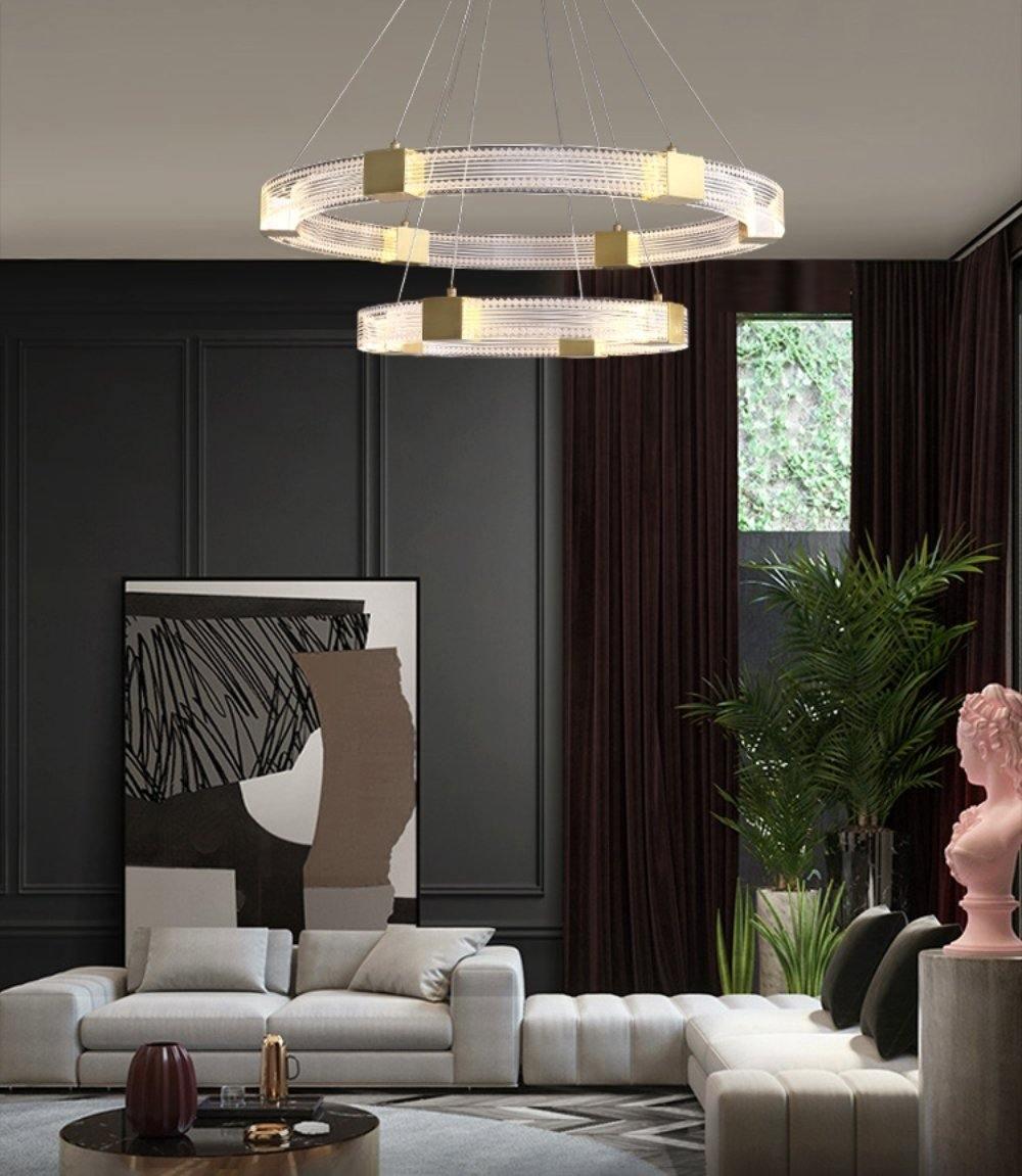 Eurdora lámpara de araña moderna minimalista anillo LED