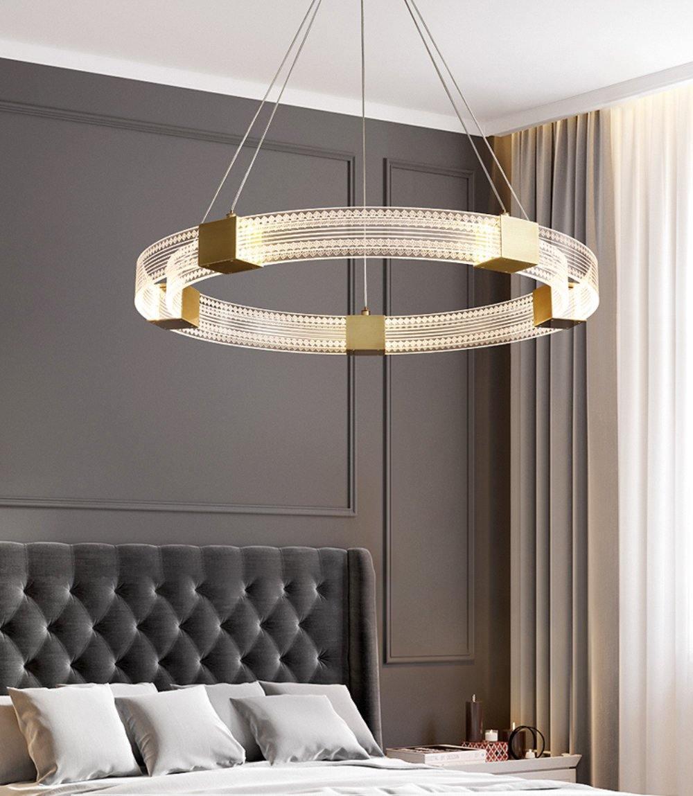 Eurdora lámpara de araña moderna minimalista anillo LED