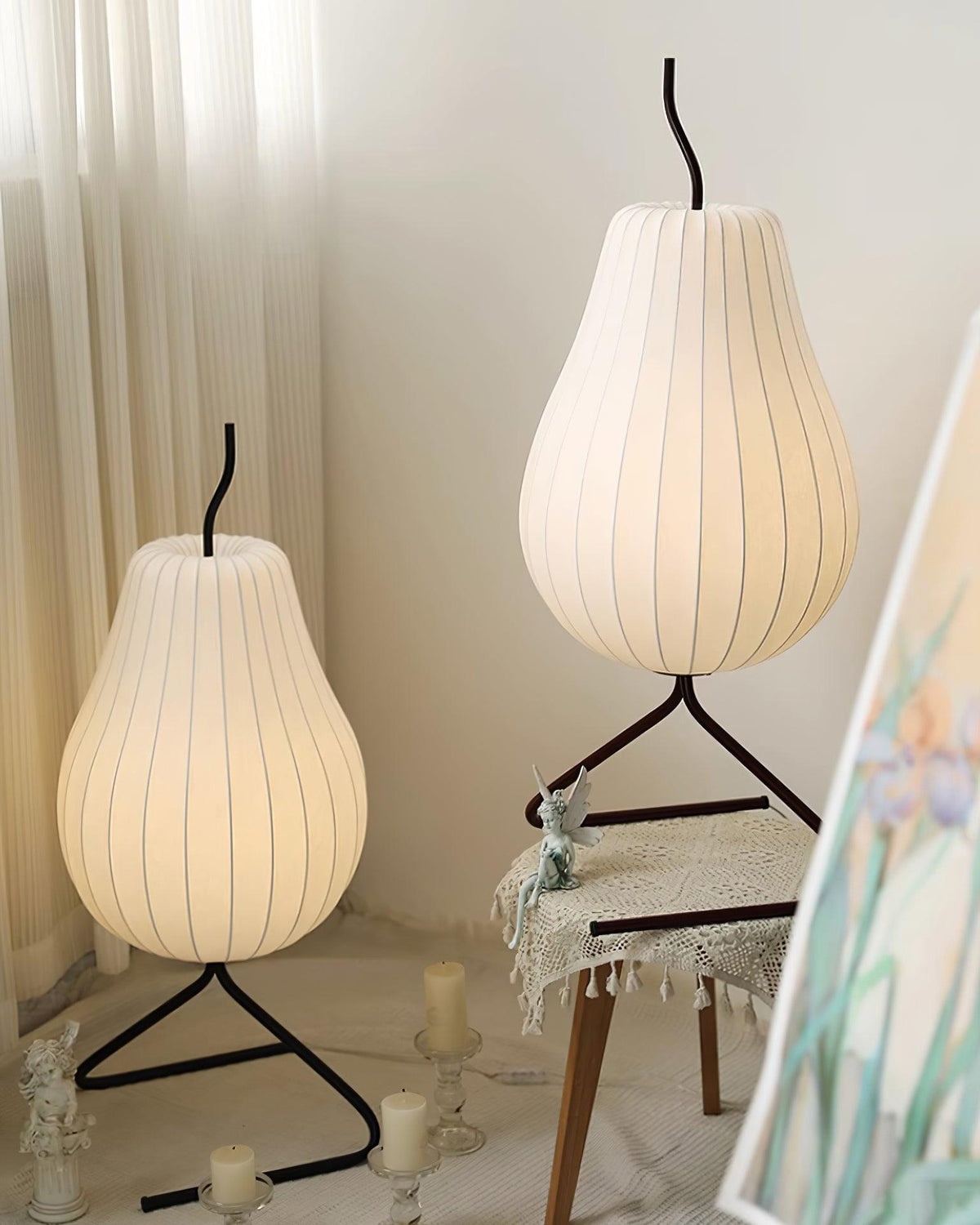 Calerielle lámpara de pie minimalista en forma de pera