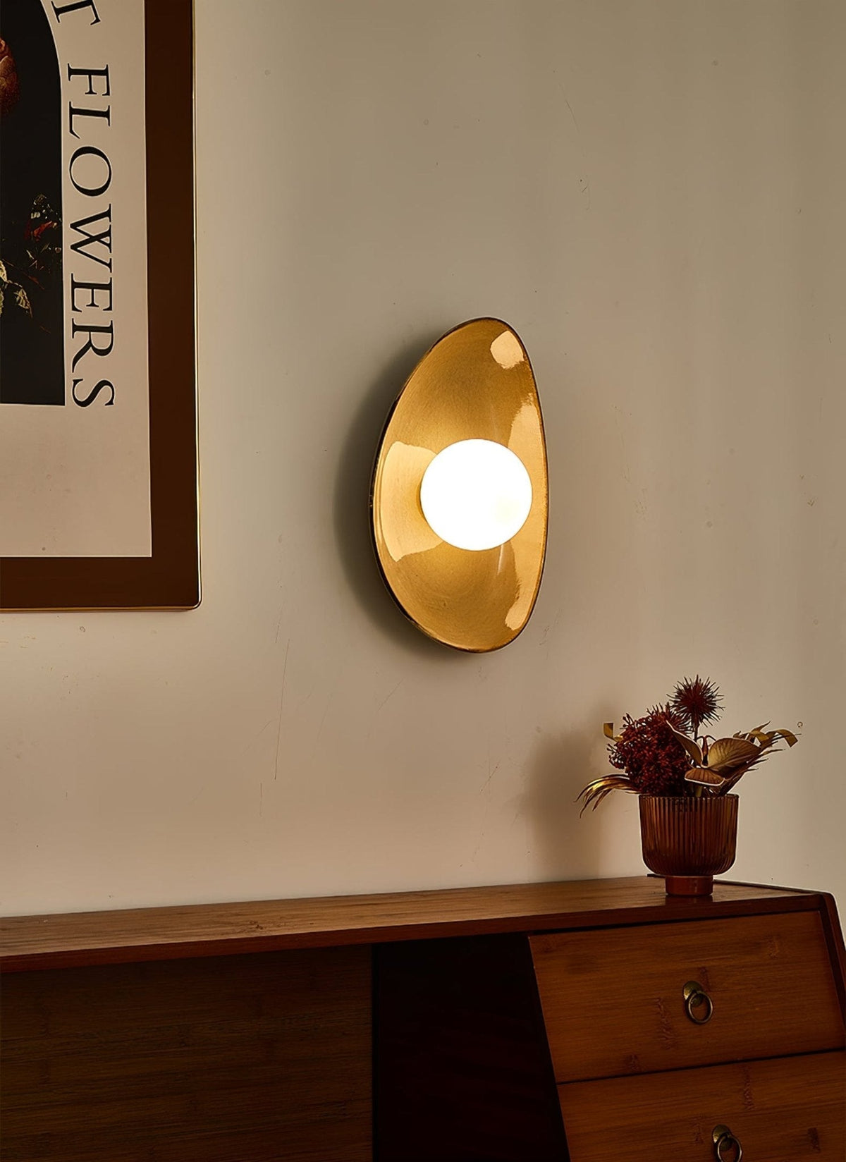 Ertalila aplique de pared elegancia Pebble Disc cerámica