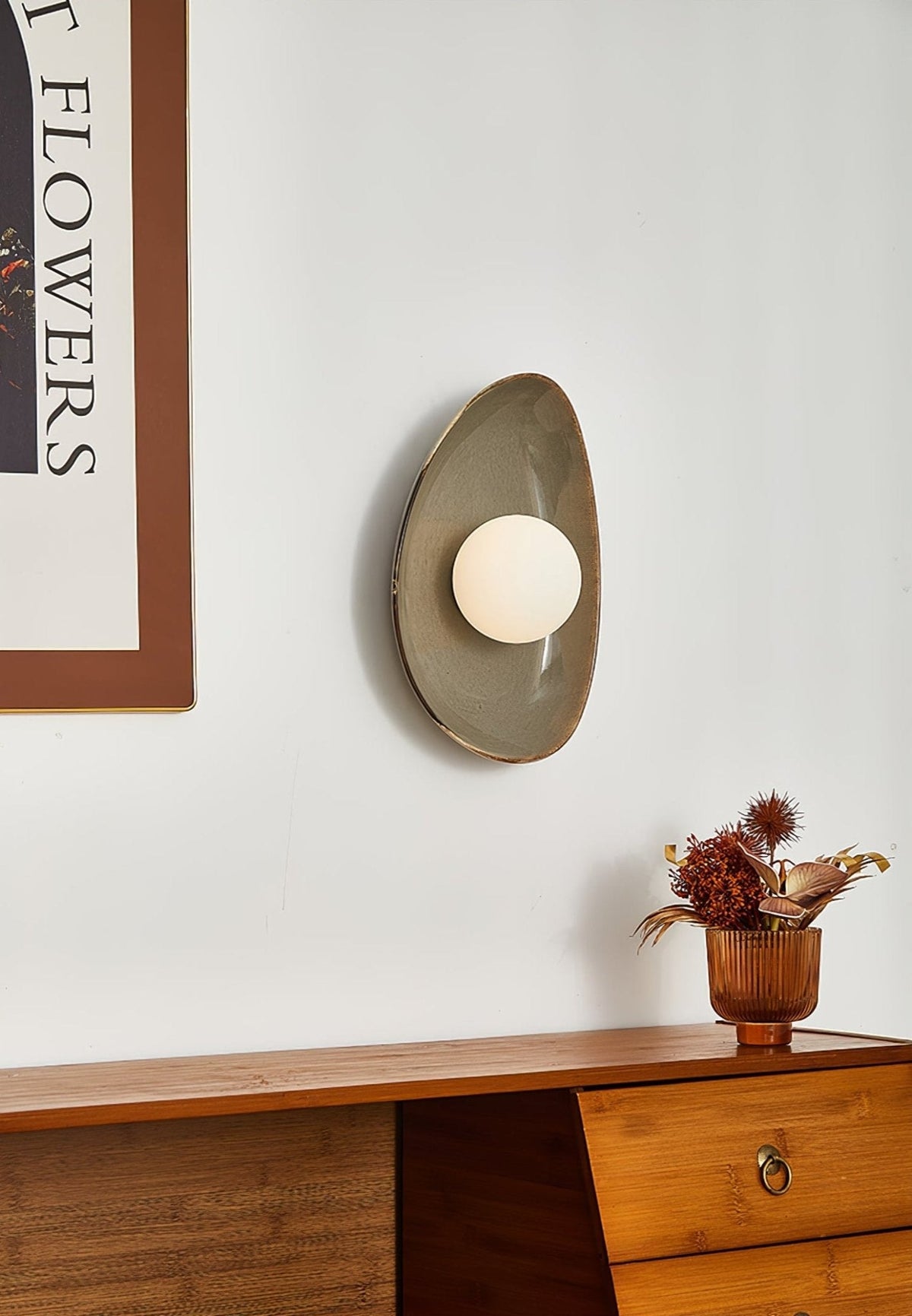 Ertalila aplique de pared elegancia Pebble Disc cerámica