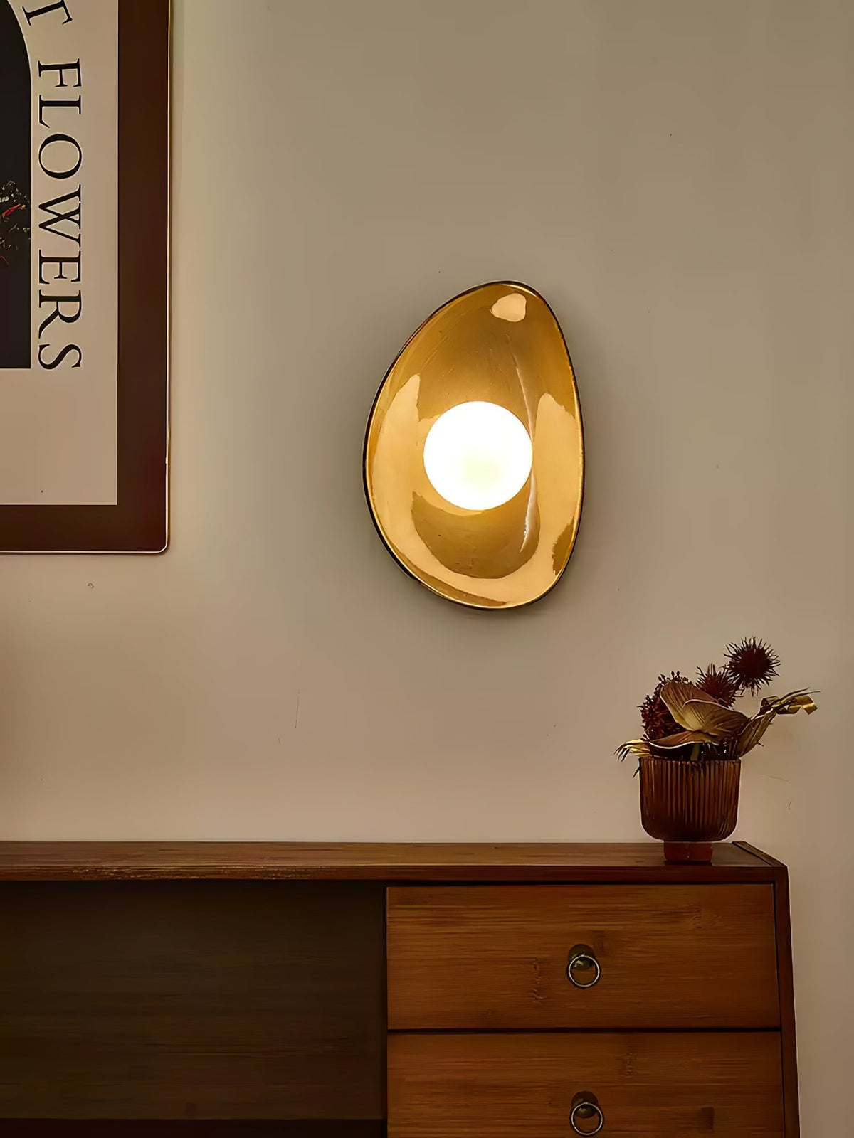 Ertalila aplique de pared elegancia Pebble Disc cerámica
