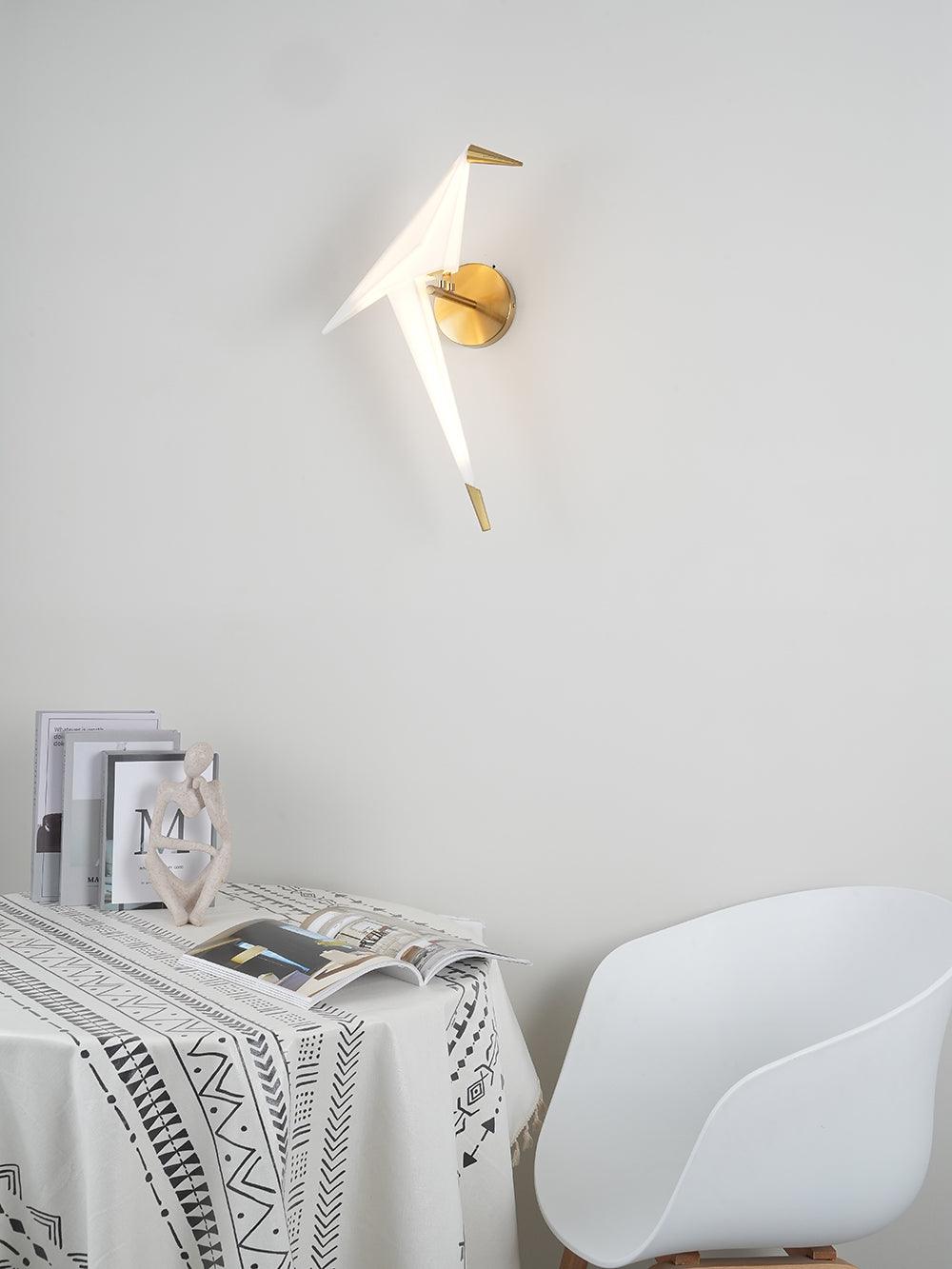 Eovela aplique de pared de papel nórdico en forma de grulla