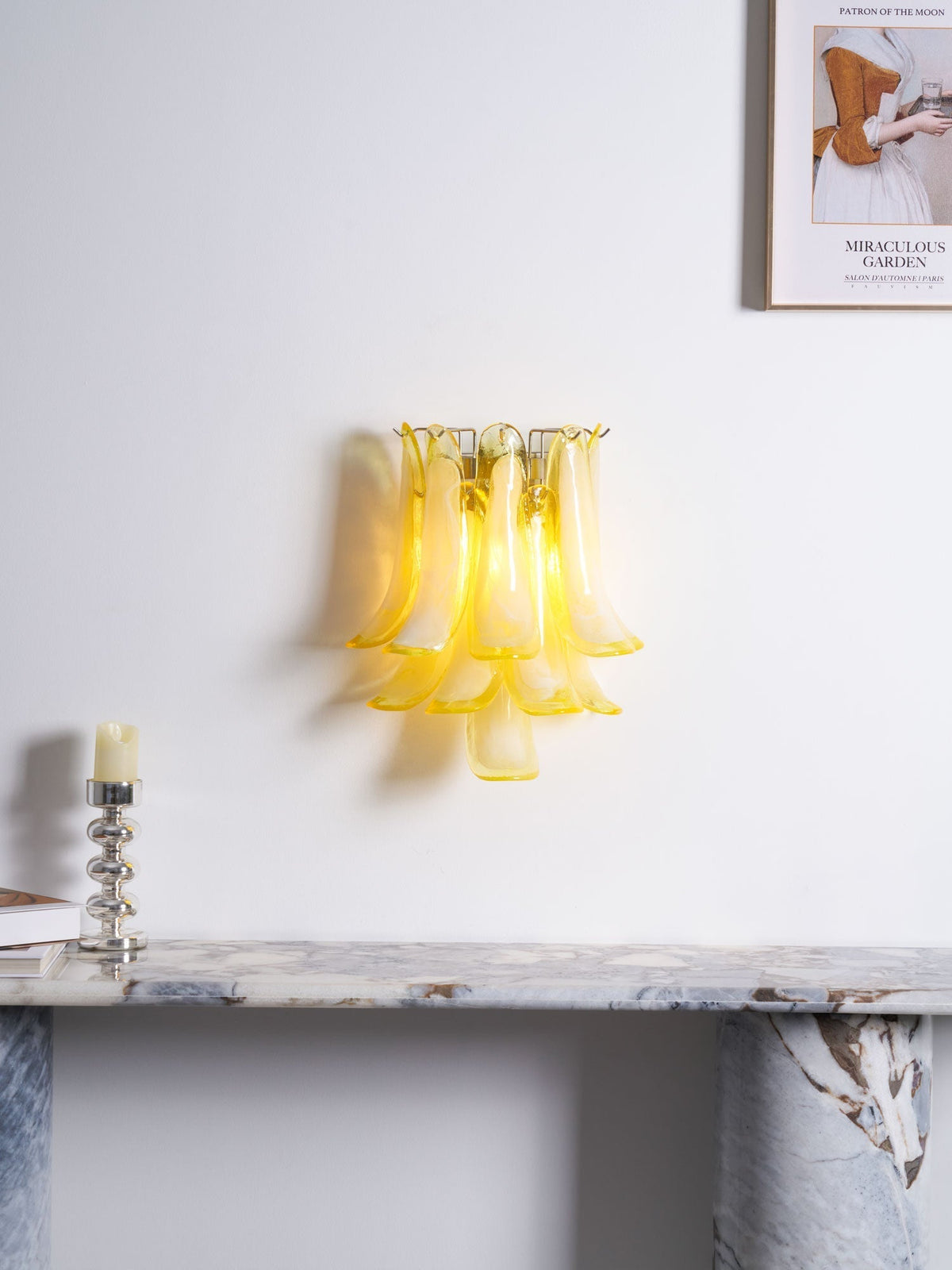 Eiraira aplique de pared con forma de pétalo de vidrio vintage artístico
