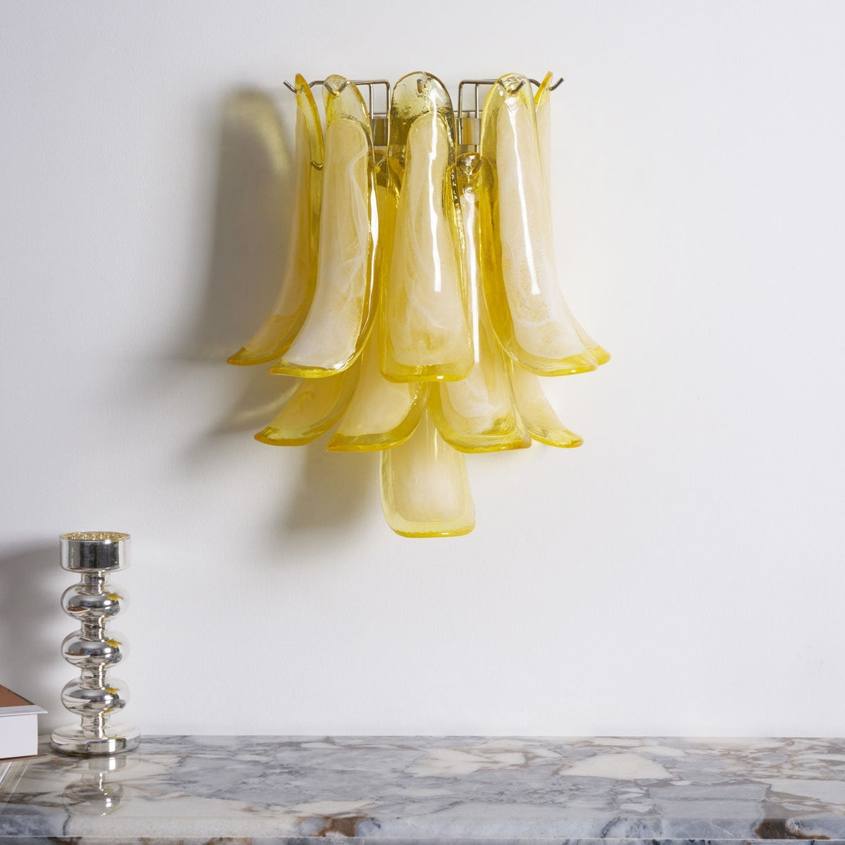 Eiraira aplique de pared con forma de pétalo de vidrio vintage artístico