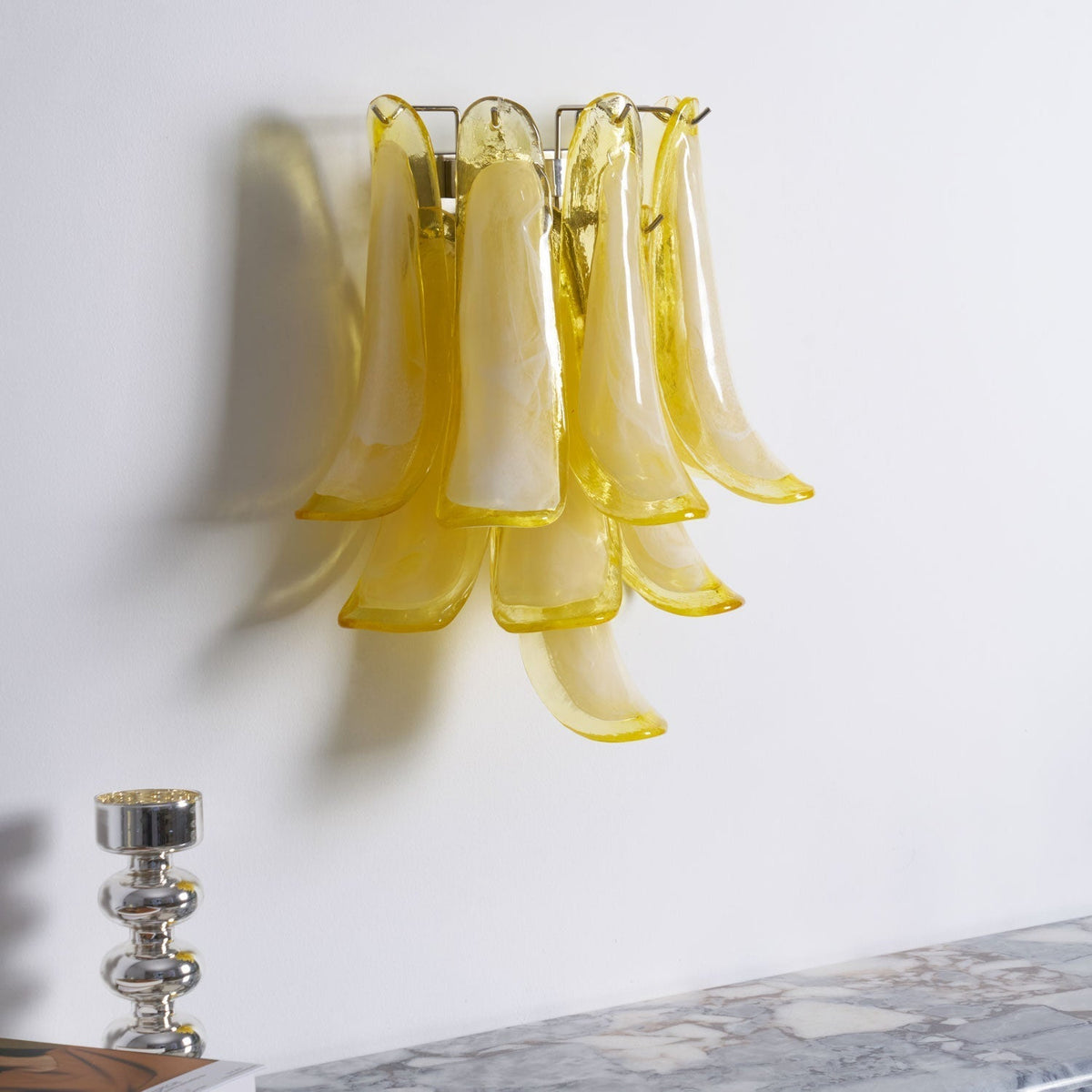 Eiraira aplique de pared con forma de pétalo de vidrio vintage artístico