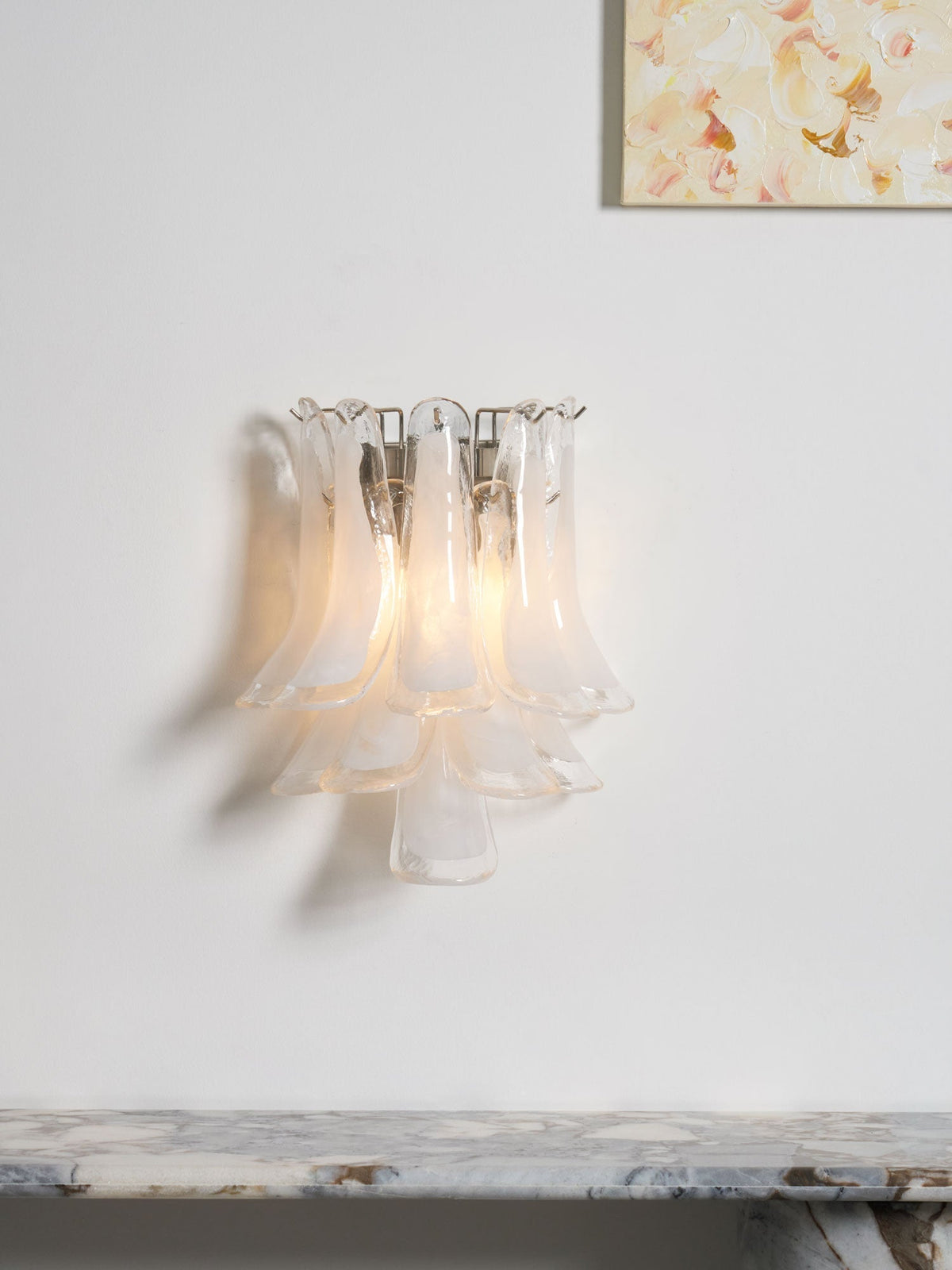 Eiraira aplique de pared con forma de pétalo de vidrio vintage artístico