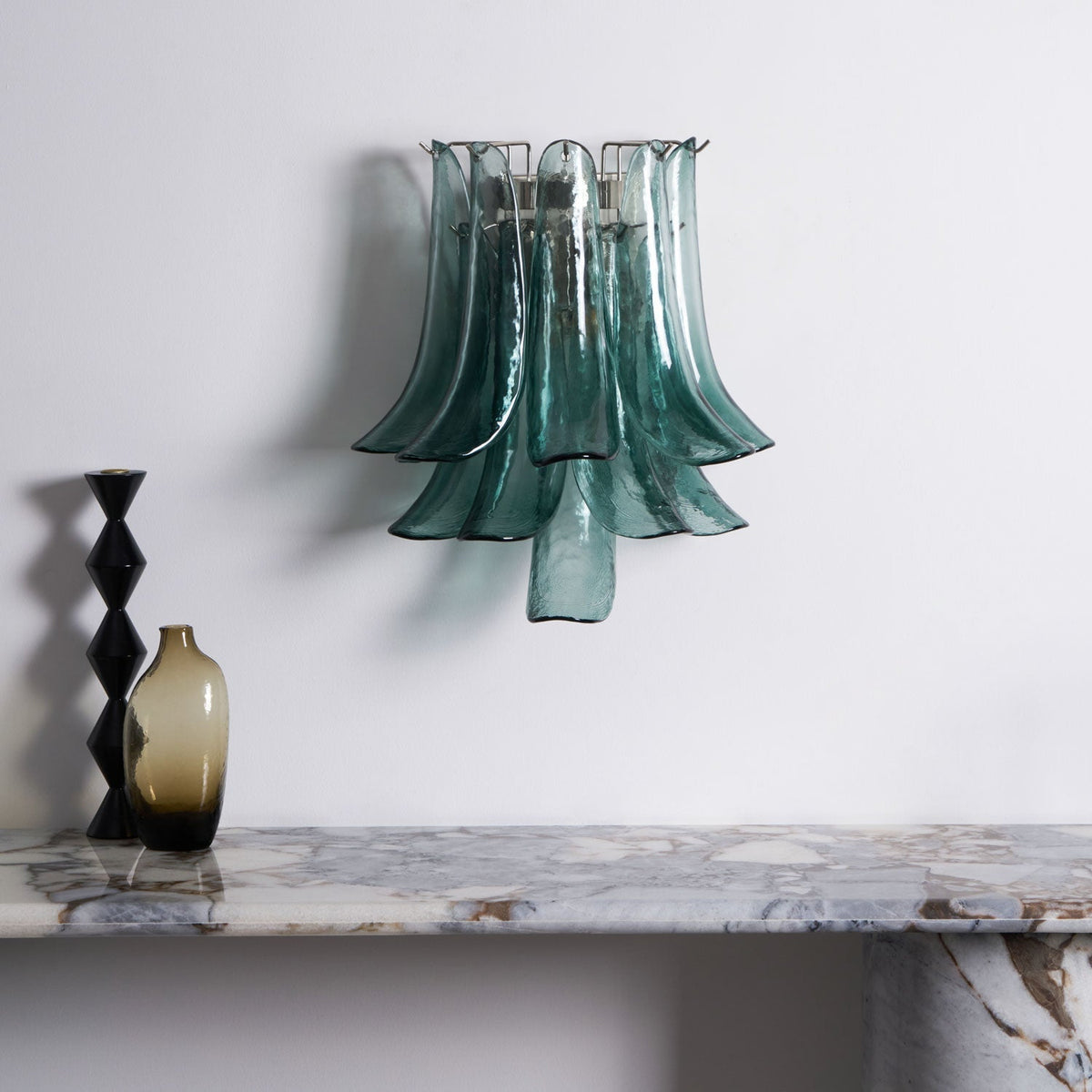 Eiraira aplique de pared con forma de pétalo de vidrio vintage artístico