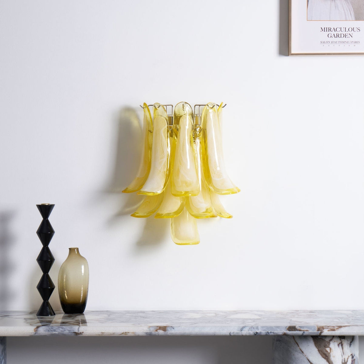 Eiraira aplique de pared con forma de pétalo de vidrio vintage artístico