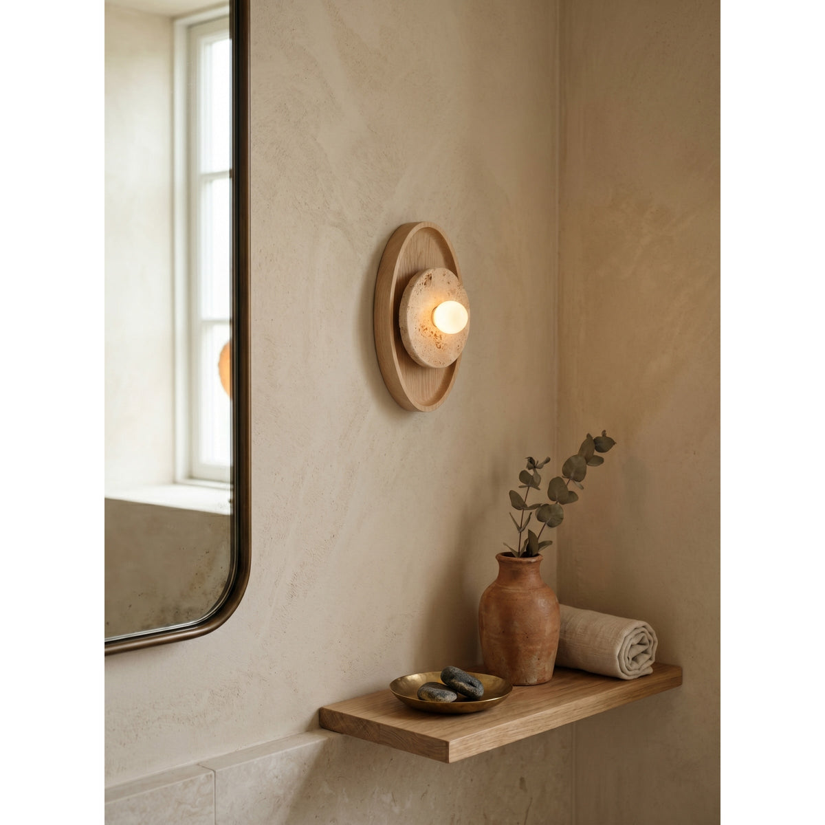 Lumenhart aplique de pared travertino